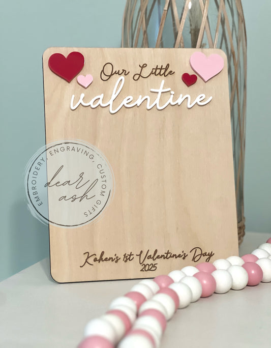 Our Little Valentine 2026-handprint sign