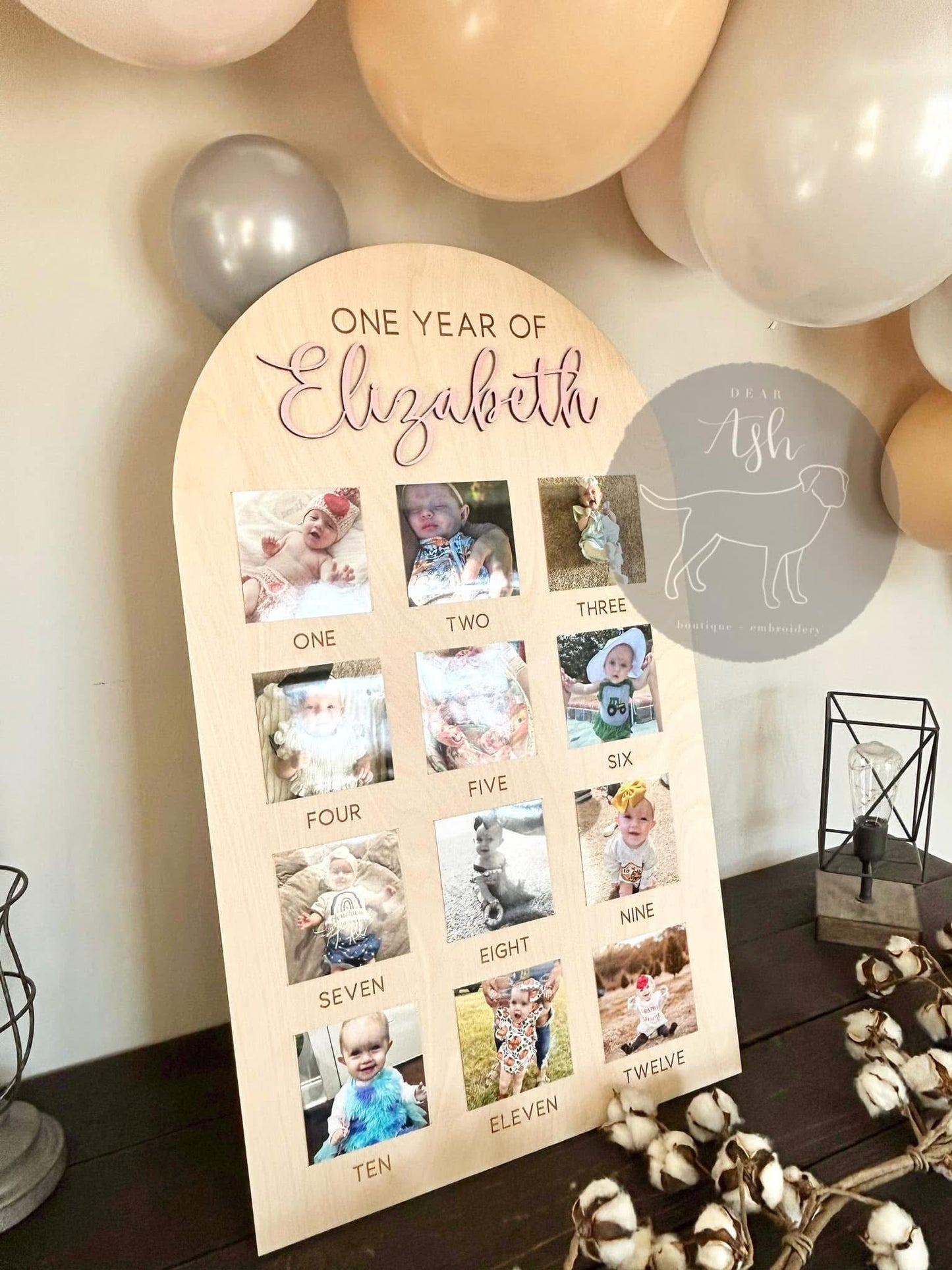 1st birthday photo board
