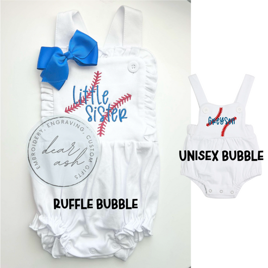 Baseball Sunsuit-Ruffle or Unisex