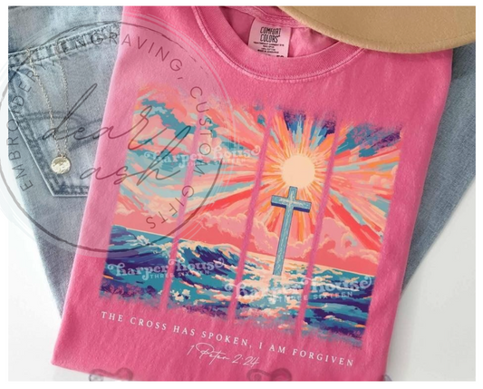 The cross has spoken-comfort colors shirt