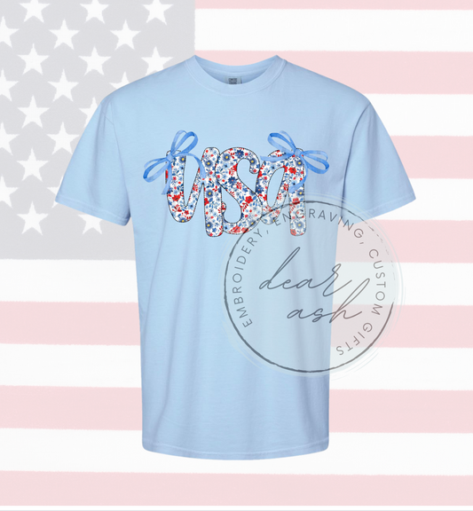 USA Floral w/ Bows-youth & adult