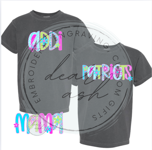 Neon Floral Custom Tees