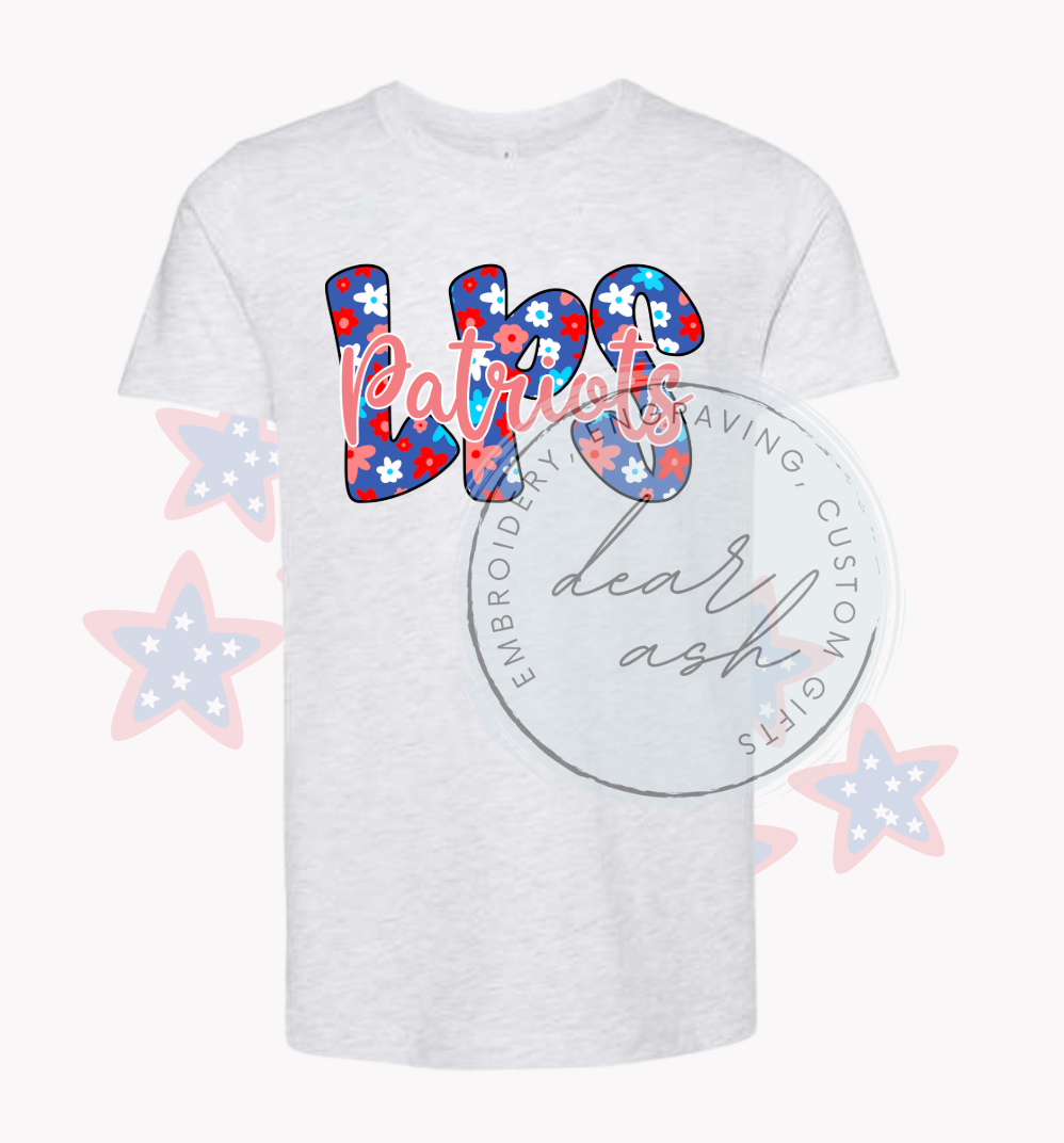 Floral Patriots-youth & adult (customizable for all schools)