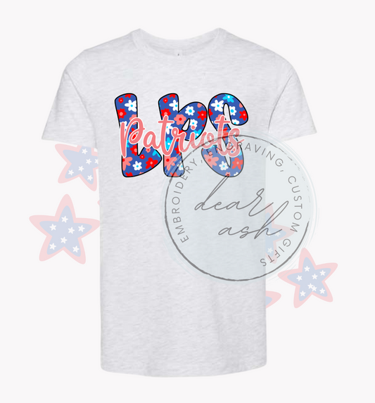 Floral Patriots-youth & adult (customizable for all schools)