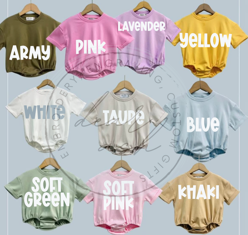 Cotton Cuff Sleeve Tshirt Bubbles-blank (NO embroidery)