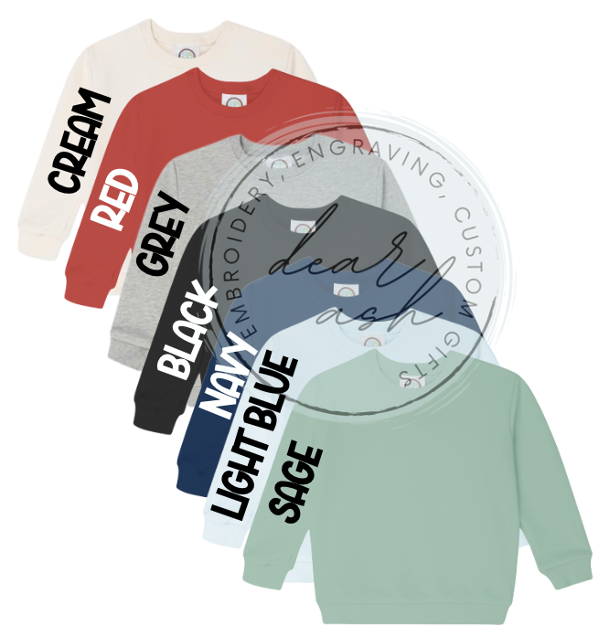 Unisex sweatshirts-with fabric appliqued name ETA AUG