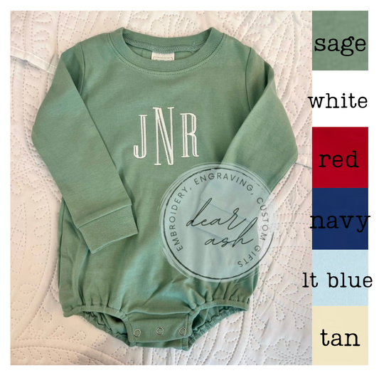 Unisex long sleeve tshirt bubbles-embroidered