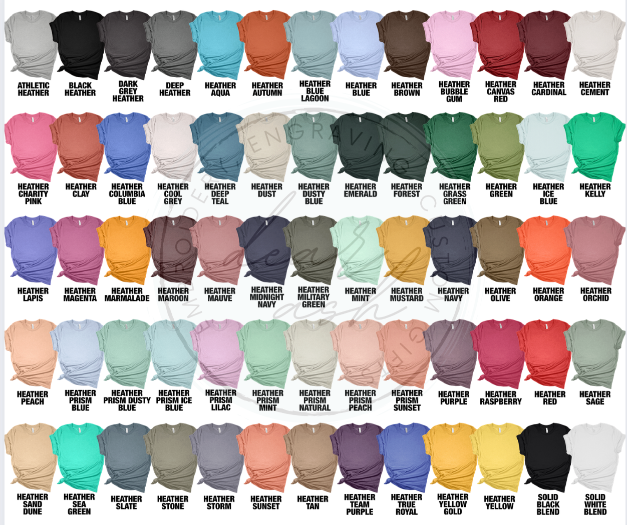 Custom printed bella short sleeve tshirts