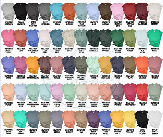 Custom printed bella short sleeve tshirts