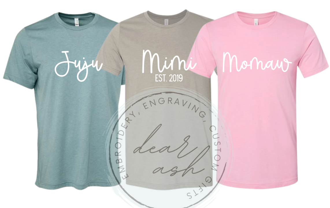 Custom printed bella short sleeve tshirts