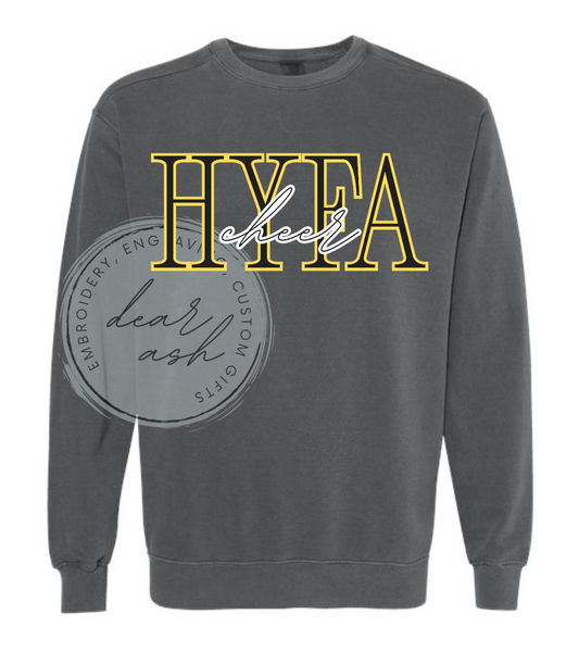 HYFA black/yellow comfort colors sweatshirt ADULT