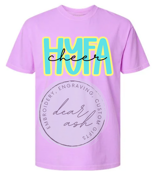 HYFA cheer neon violet short sleeve ADULT