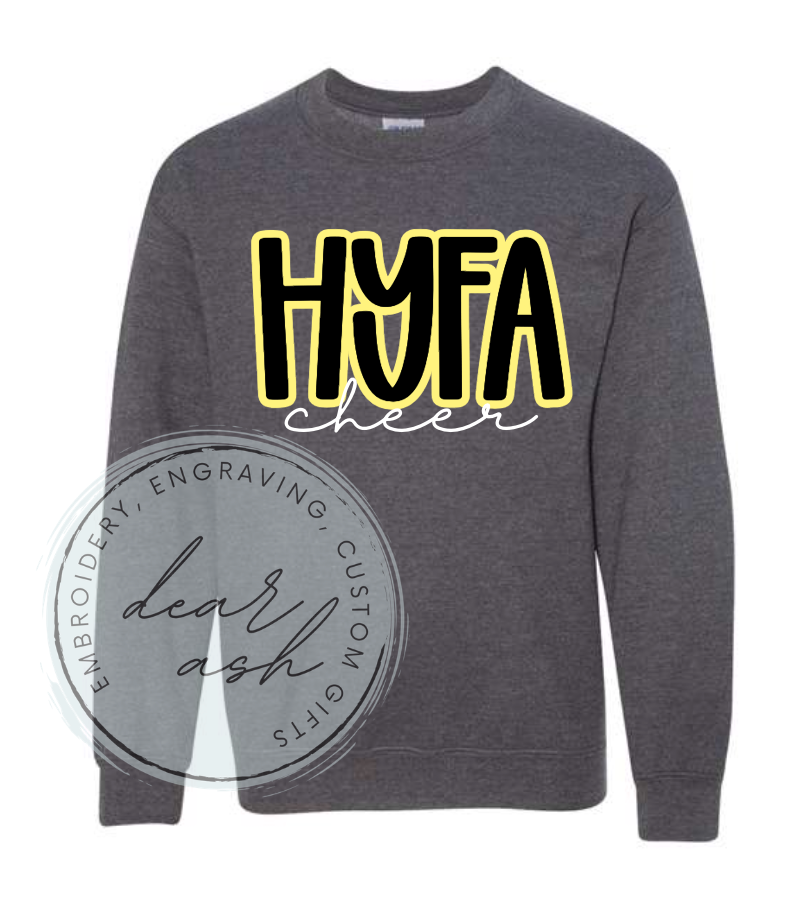 HYFA heather grey sweatshirt YOUTH & ADULT
