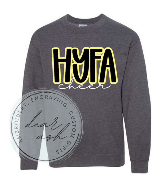 HYFA heather grey sweatshirt YOUTH & ADULT