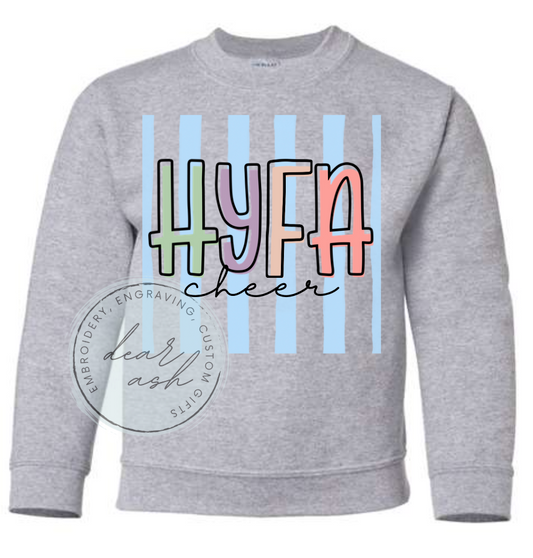 HYFA stripes-gildan sweatshirt YOUTH & ADULT