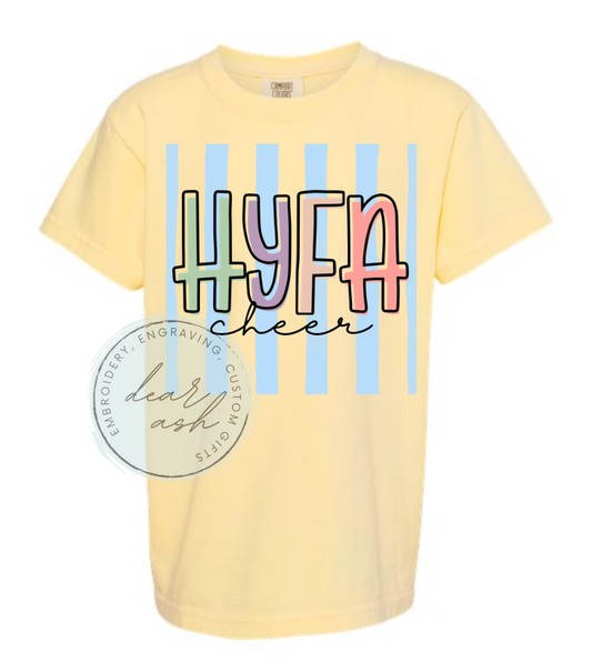 HYFA cheer yellow stripe-YOUTH & ADULT