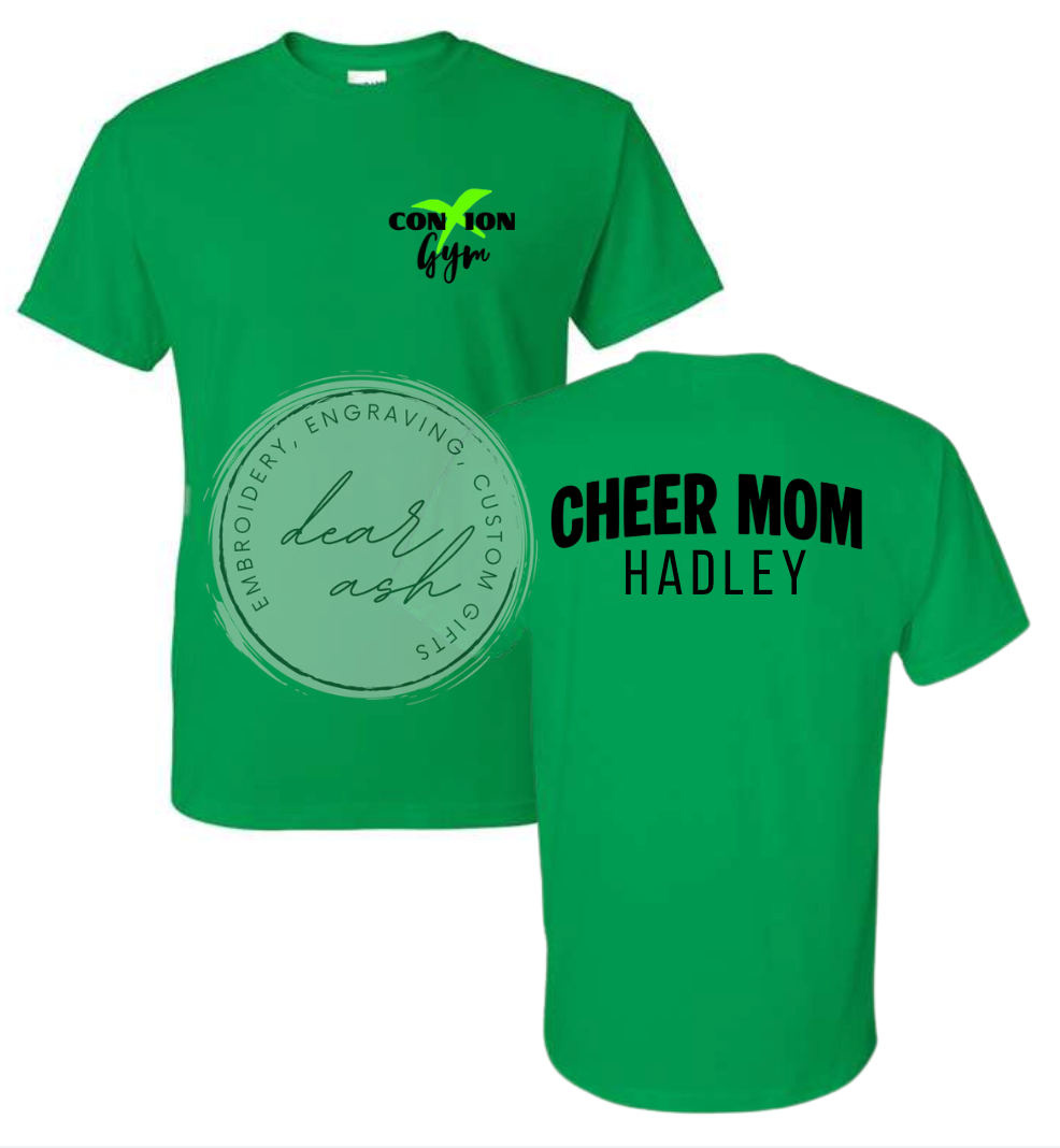 Custom cheer family-gildan dryblend green