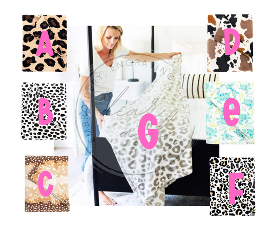 Full Size Plush Blankets-embroidery option!