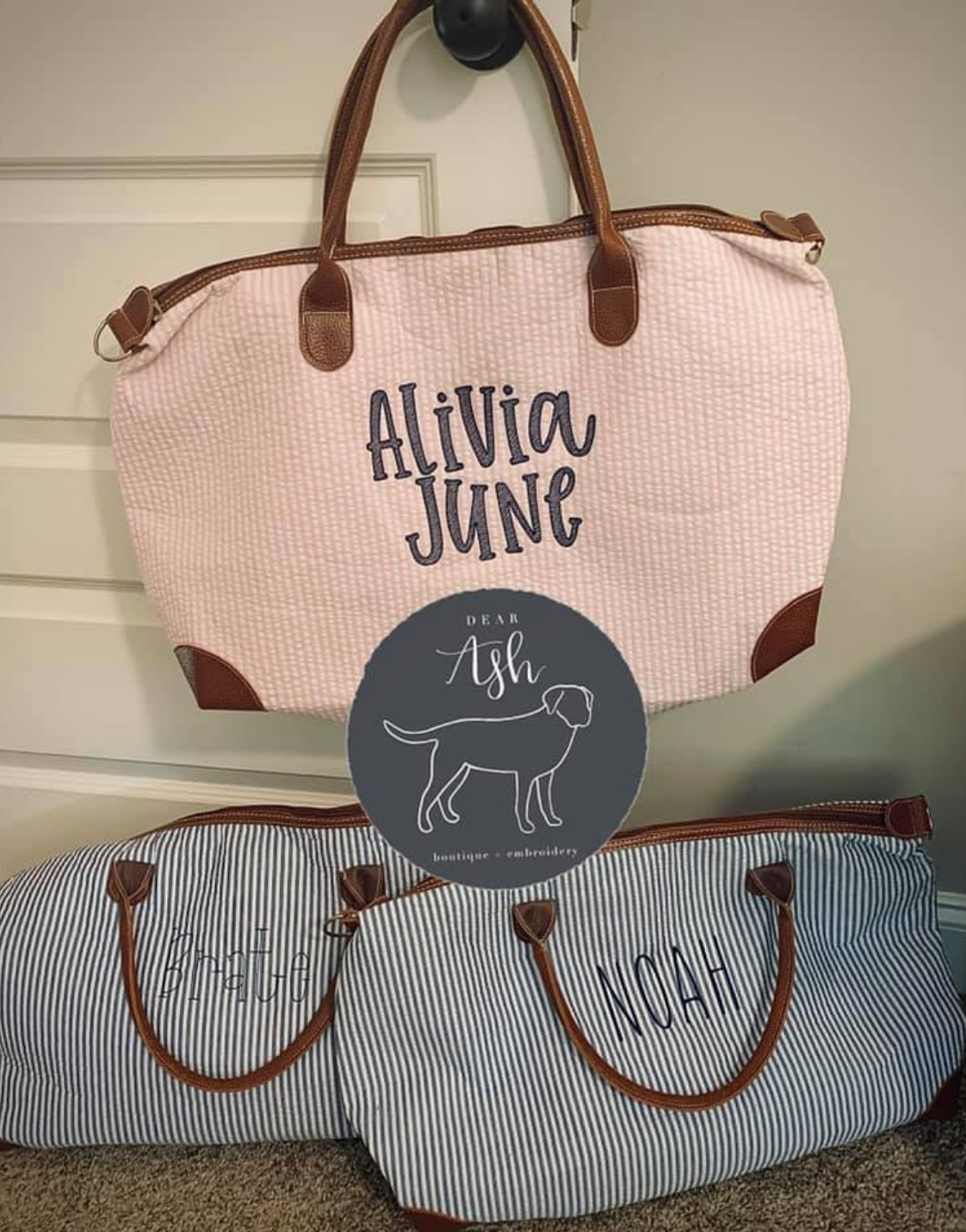 Seersucker Weekender Bag