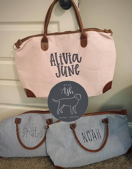 Seersucker Weekender Bag