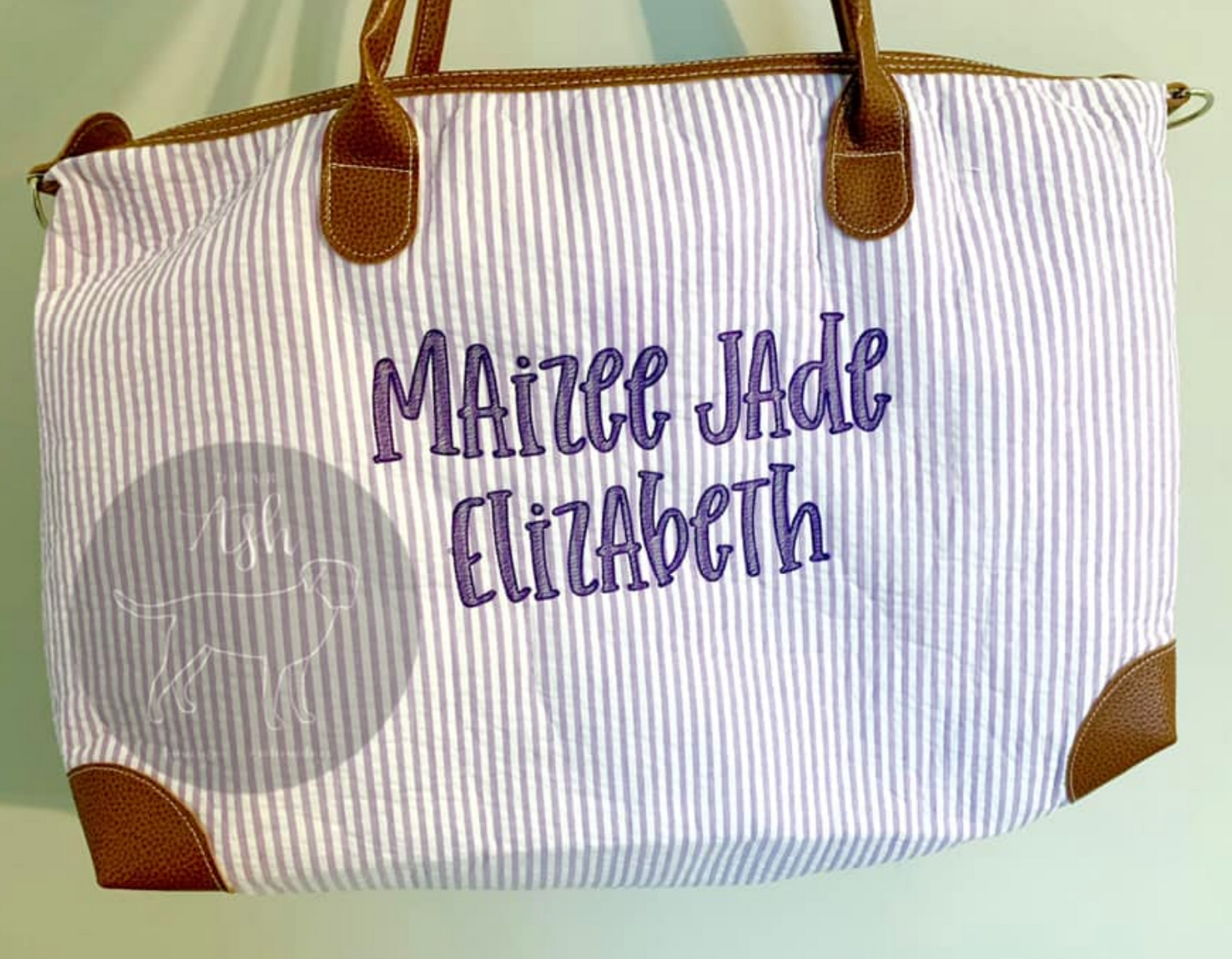 Seersucker Weekender Bag